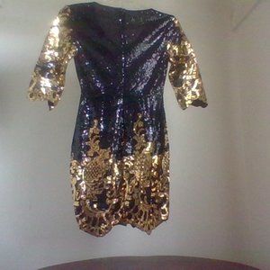 Black/gold sequin bodycon small/2 dress